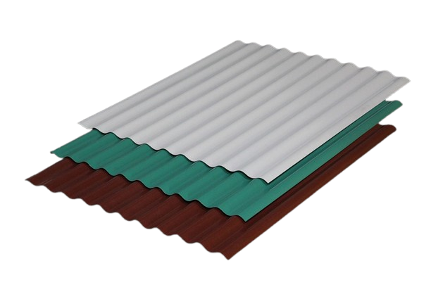 Stack of colored corrugated sheets